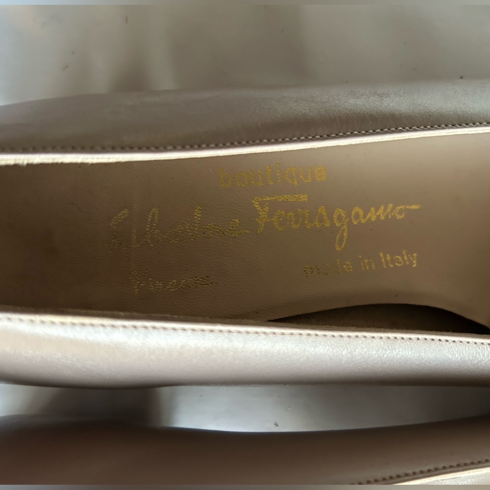 Salvatore Ferragamo Women's Taupe Leather Loafers - Picture 7 of 8
